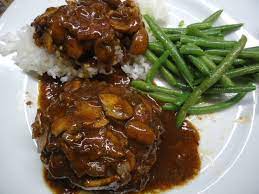 They're best eaten with rice or mashed potatoes. Hawaiian Style Plate Lunch Hamburger Steak My Kitchen In The Middle Of The Desert