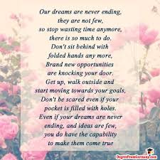 Poem Never Ending Dreams Dreamwith Open Eye And Work For Success Inspiring Poem Poetry Poet Poems Via Inspirational Poems Poems Dont Be Scared