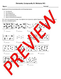 Then further classify the matter (element, compound, homogeneous mixture, heterogeneous mixture) description 1. Elements Compounds Mixtures Worksheet For Physical Science By Chem Queen