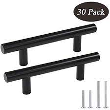 Stainless steel and modern cabinetry are an ideal pair. 30 Pack Black Stainless Steel Kitchen Cabinet Door Handles T Bar Drawer Pulls Ebay