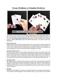 Pokerface is the 1st group video chat poker game that lets you play with your friends and meet new ones. Texas Holdem Vs Omaha Holdem By Adda52 Issuu
