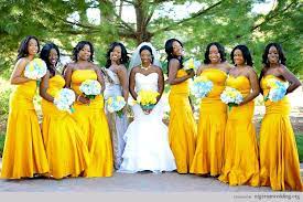 Nigerian Wedding Yellow Bridesmaids Dresses S67 Photography 3 Yellow Bridesmaid Dresses Yellow Bridesmaids Wedding Bridesmaid Dresses