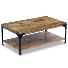 Rectangular Coffee Table Shelf Storage Rough Mango Wood Living Room Furniture Coffee Table Wood Coffee Table Handmade Coffee Table