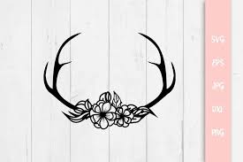 Download Floral Deer Antlers Svg File
