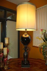 Antique Brass Faces Urn Opulent Glass Globe Table Lamp Marble Base 54 Tall Vintage Lamps Table Lamp Lamp