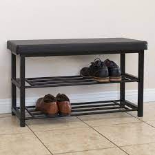 Hossejoy 4 tier shoe rack, metal shoe storage organiser, black shoe racks storage shelf organizer, ideal for entryway, living room, hallway (60 x 25 x 60cm) 4.7 out of 5 stars 76 £21.99 £ 21. 2 Tier Metal Shoe Rack Bench W Leather Top Black Metal Shoe Rack Shoe Rack Bench Diy Shoe Rack