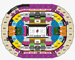 Arena Portland Trail Blazers Seating Chart Transparent Png