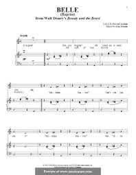 Belle From Beauty And The Beast By A Menken Sheet Music On Musicaneo