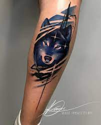 A Starry Wolf By Diamond Tattoo Wolf Tattoos Wolf Tattoo Forearm Watercolor Wolf Tattoo