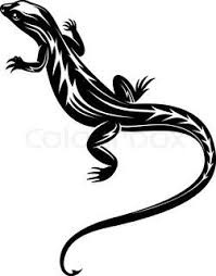 Black And White Leopard Gecko Clipart Vector Of Black Lizard Reptile Lizard Tattoo Tattoos Lizard