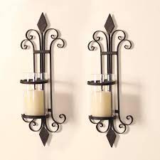 Pair of large statement wall sconces/candle holders. Amazon Com Adeco Hd0006 Wall Hanging Candle Holder Sconce Black With Antique Finish Home Improvement