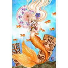 Pina Colada by Rachel Walker Mermaid Underwater Tiki Fish Framed ...
