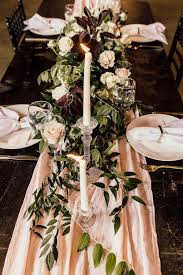 Blush Tablescape With Hand Dyed Gauze Table Runner Gauzetablerunner Blushwedding Modernwedding Table Runners Wedding Wedding Inspiration Fall Pink Table