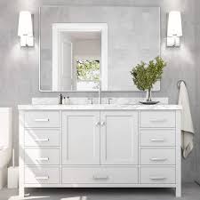 Check spelling or type a new query. 100 Fit Guarantee Ariel Bathroom Vanity 61 Inch With Carrara White Marble Countertop And Oval Sink In Gray 2 Soft Closing Doors 6 Full Extension Dovetail Drawers With Backsplash