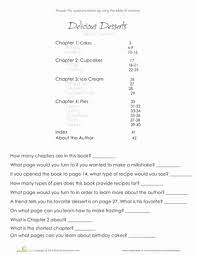 Table Of Contents Worksheet Education Com Table Of Contents Common Core Reading English Writing Skills