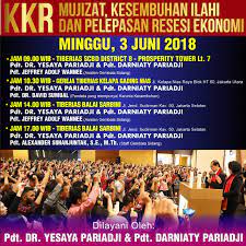 Berkat kasih setia tuhan, akhirnya acara kkr gereja injili kasih indonesia di rumah gerat berjalan dengan lancar. Kkr Mujizat Kesembuhan Ilahi Dan Pelepasan Resesi Ekonomi Gereja Tiberias Indonesia