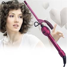 Ckeyin 9ミリメートル深いカーリーヘアstylerカールセラミックカーリング鉄段ボール杖カーラー梨のヘアローラートングプロフェッショナルスタイリング Hair Curlers Rollers Wand Curls Hair Rollers