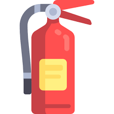 Cartoon boy in fire extinguishing map. Fire Extinguisher Free Security Icons