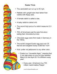 This quiz sheet is decorated with colorful easter objects like flowers, eggs, and an easter bunny. Printable Easter Fun Facts Best Quotes Love Bestquotes