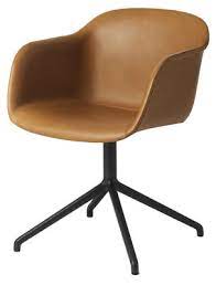 Designer couch polster sitz garnitur sofa 3+2 leder wohnzimmer leder metall neu. Fiber Drehstuhl Leder Muuto Sessel