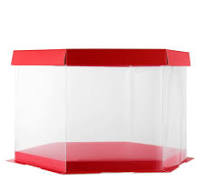 1 Pc Hexagon Prismatic Cake Box Transparent Gift Box Plastic ...