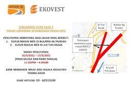 Spe Duke Phase 3 On Twitter Penutupan Sementara Susur Bulatan Kampung Pandan Ke Lebuhraya Mex Dan Susur Masuk Jalan Tun Razak Menghala Ke Arah Putrajaya 2 Malam Dari 16 Mac 2021