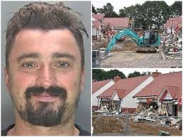 Builder jailed for wrecking new retirement homes in digger rampage
