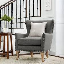 Dorel Living Reva Accent Chair Living Room Armchairs Charcoal Linen Walmart Com Accent Chairs Wingback Chair Wingback Armchair
