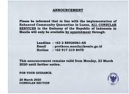 Jul 08, 2021 · international travelers. Announcement All Consular Services During Enhanced Community Quarantine In Luzon
