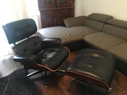 Vitra Eames Lounge Chair Leder Schwarz Ottoman Lounge Chair Lounge Eames
