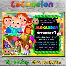 Impress you guests with attractive invitation cards for different occasion events. Birthday Party Invitation Card Editable Cocomelon Invitation Template Free Novocom Top