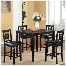 Espresso 5 Piece Pub Set Black Dining Table Set Black Rectangle Dining Table Dining Room Sets