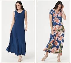 Attitudes By Renee Regular Como Jersey Set Of 2 Maxi Dresses Qvc Com Maxi Dress Summertime Dresses Dresses
