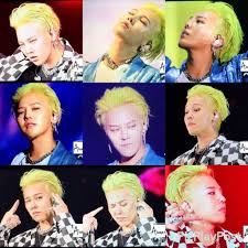 The simple haircut paired with the bright red color looked absolutely great on him. G Dragon And Green Hair K Pop Amino