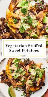 Recipe Vegetarian Stuffed Sweet Potatoes Recipe Vegetarian Main Dishes Vegetarian Sweet Potato Vegetarian