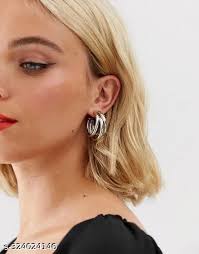 Silver Tripple Hoop Earring For Girls and Women.