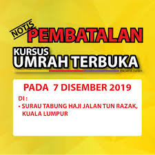 Notis Makluman Pembatalan Tabung Haji Travel Facebook
