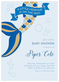 Mini Mermaid Baby Shower Invitations By Basic Invite