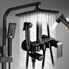 This 6 x 8 x 13 matte black 8 in. Black Shower Set Rainfall Spa Shower Head Matte Black Bathroom Fixture Copper Brass Bathroom Faucet Black Bronze Shower Set 47 Off