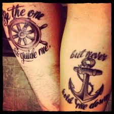 It is also a great way to express your love or a sense of belonging to your beloved. Sailor Compass And Anchor Couple Tattoos