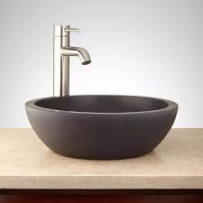 round lava stone vessel sink