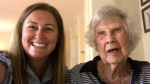 It is not every day you take a selfie with a centenarian but that's what  happened when Alumni and Foundation Co-ordinator Natalie Swannell popped by  to wish Old Girl Betty Ahern a