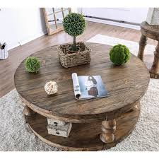 Love this but the dimensions are too wide. Furniture Of America Joss Rustic Round Wood Coffee Table In Oak Idf 4424a C