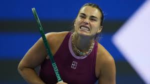 Aryna Sabalenka during her China Open match against Nikola Bartunkova