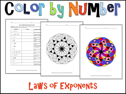Laws Of Exponents Color By Number