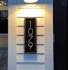Where To Get Modern House Numbers Signs Plaques Emmaline Home Farmhouse Outdoor Lighting House Number Plaque Modern House Number
