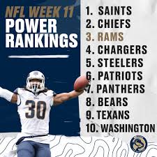 Week 16 nfl power rankings. 2018 Nfl Power Rankings Week 11 La Rams Cruising Turf Show Times