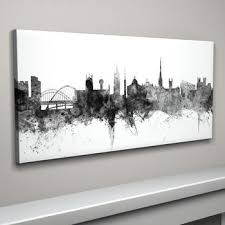 Panoramic Black And White Canvas Prints Newcastle Skyline Cityscape Black And White With Images Canvas Art Prints Art Prints Canvas Art