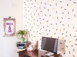 Well, washi tape is modeled after designs on traditional japanese paper, and that's. Diy Oversized Confetti Mural Using Washi Tape Freckle Fair Recipes Diy Tutorials Travel Guides And General Awesomeness