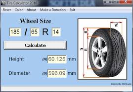 Download Tire Calculator 2010 1 0 10 100